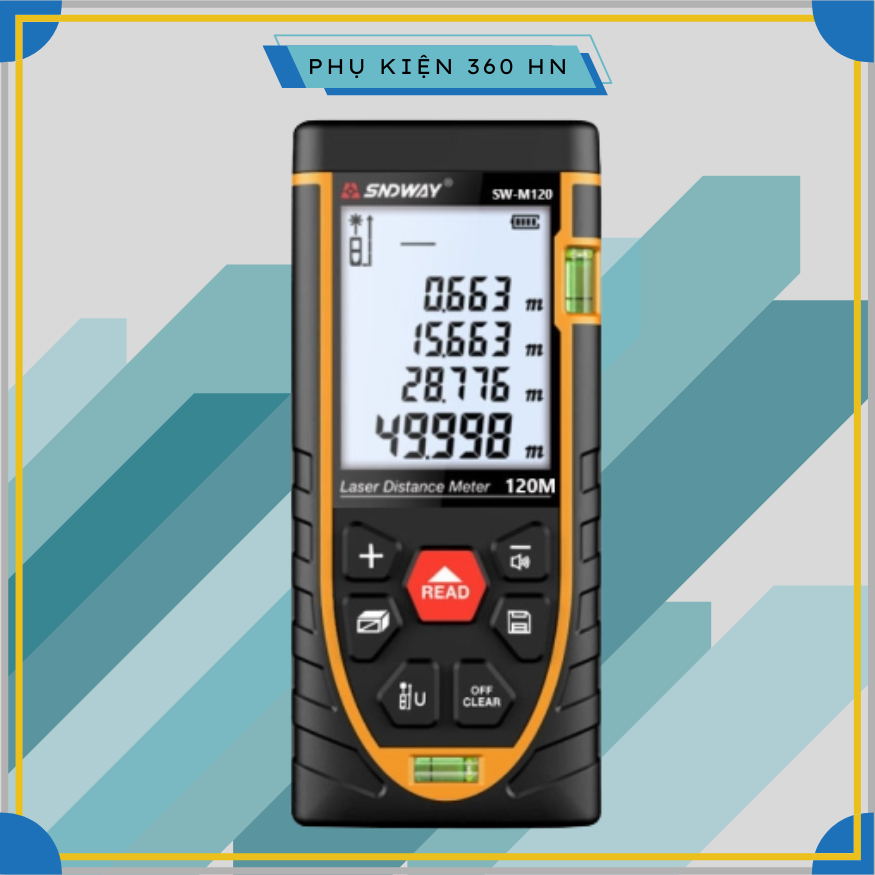 Thước Đo Khoảng Cách Bằng Tia Laser SNDWAY Phạm Vi 120m