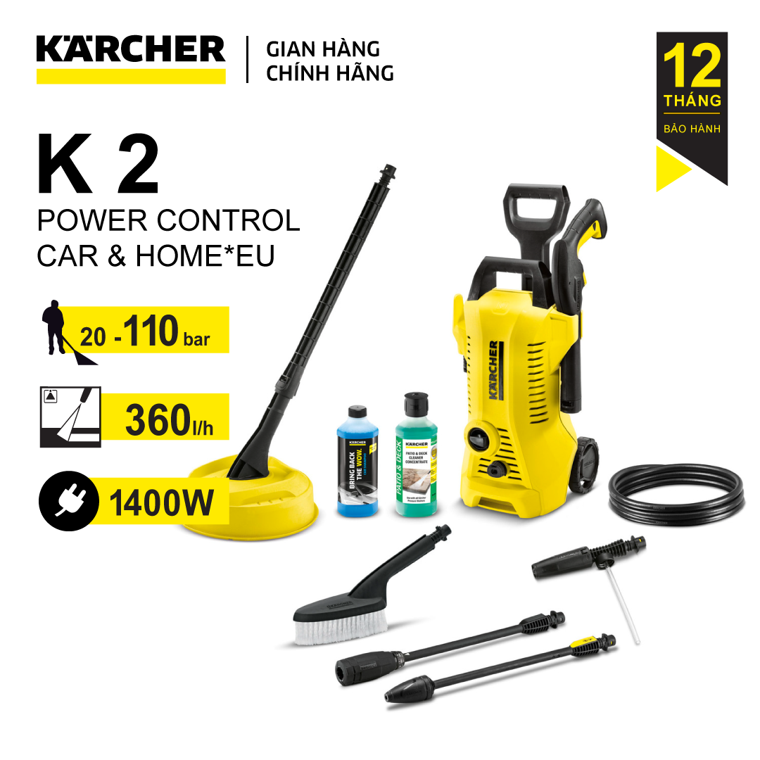 Máy phun rửa áp lực cao Karcher K 2 Power Control Car &amp; Home