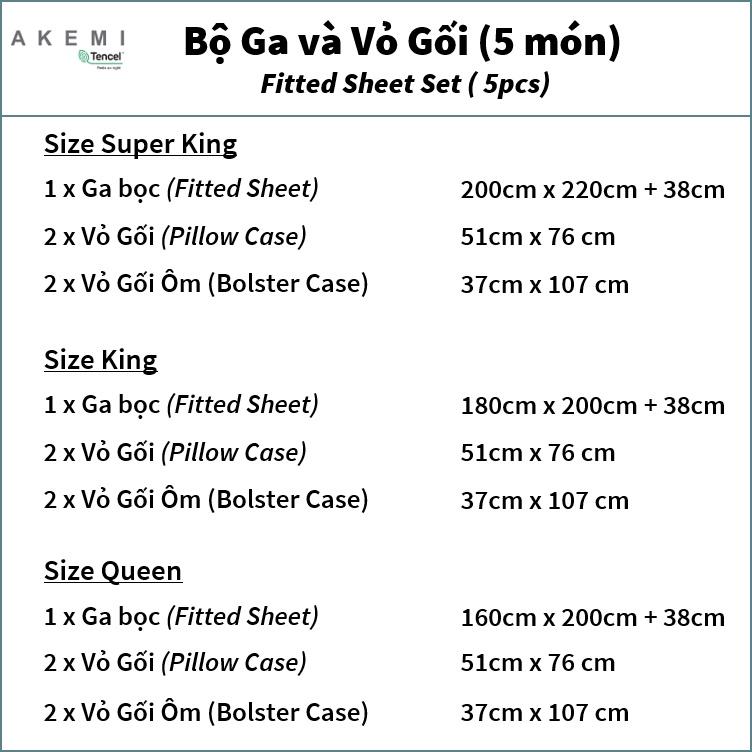 Bộ ga và Vỏ gối Akemi Uchi Hooga Olsen Lima 100% Cotton Sateen, gồm 5 món