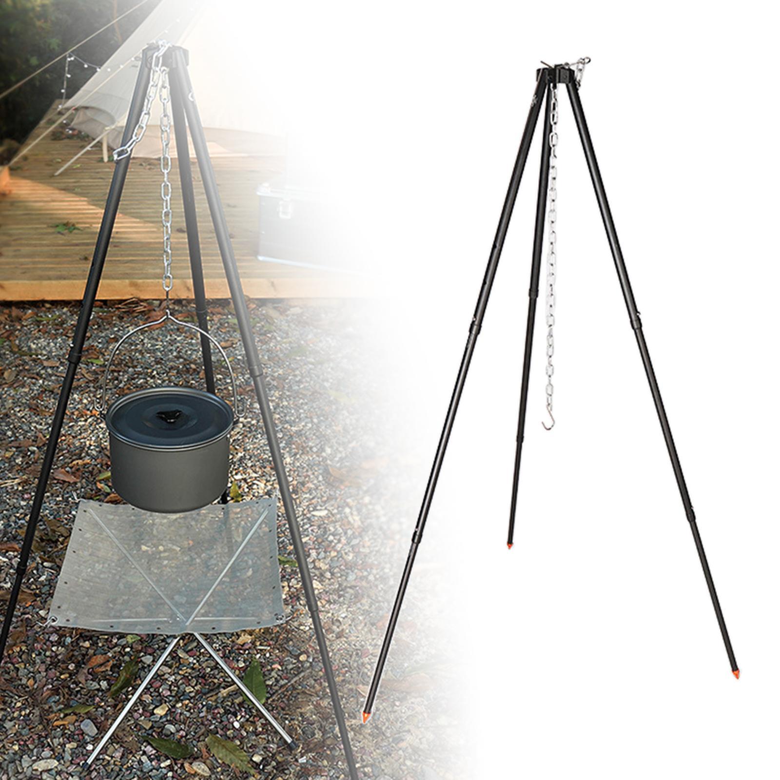 Cooking Tripod for Campfire Removable Grill Hanging Tripod with Bag for Grill Party