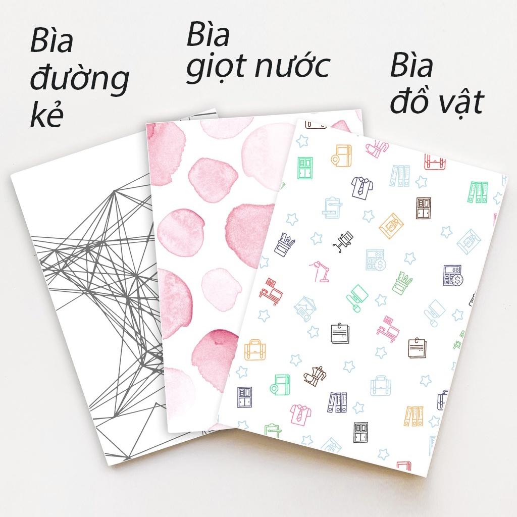 Vở kẻ ngang caro bìa Pattern 80tr 120tr 160 trang Self Planner