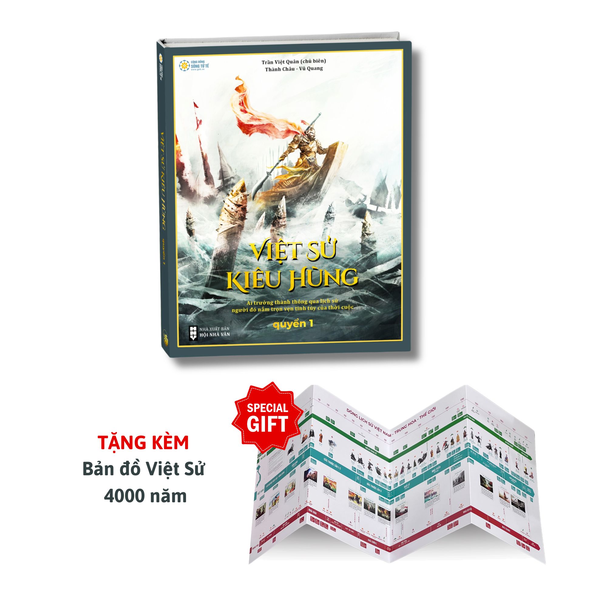 Sách Việt Sử Kiêu Hùng - Quyển 1 (bìa cứng) - Bộ sách tâm huyết của thầy Trần Việt Quân