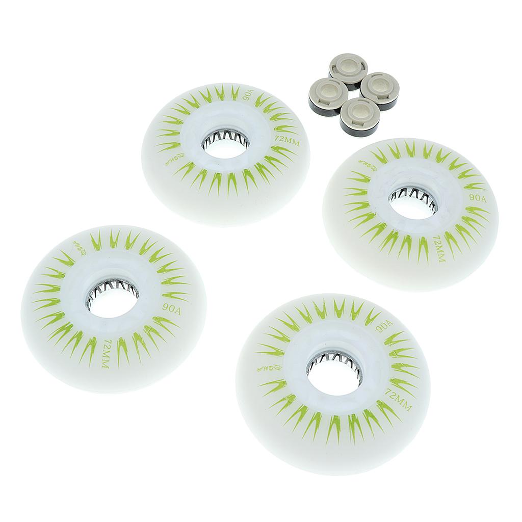 4 Pieces LED Lights Flashing Inline Roller Skate Replacement Wheels 3 Sizes