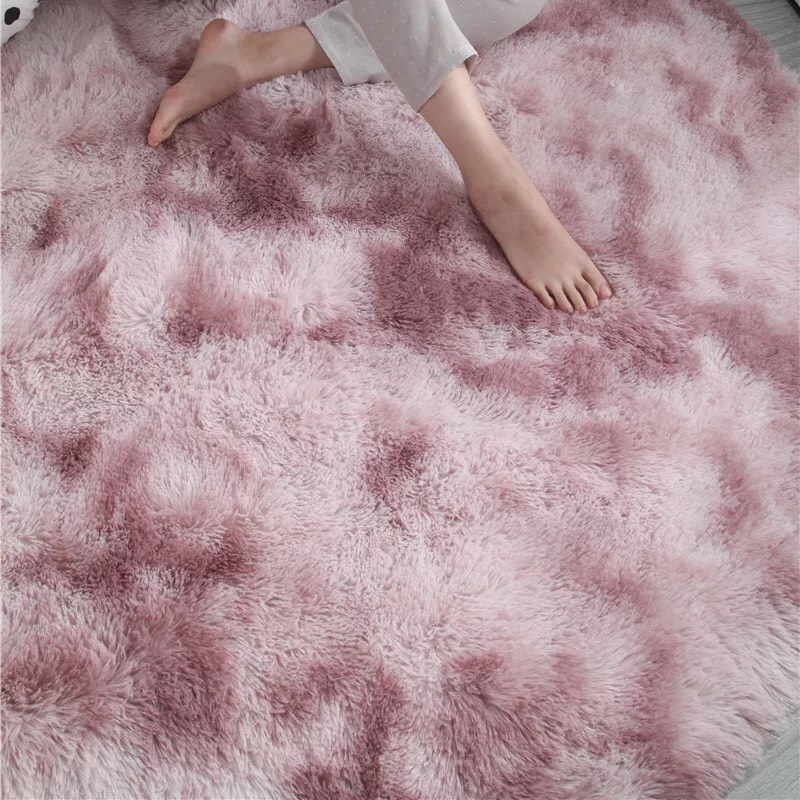 Thảm Trang Trí Lông Xù Loang Trải Sàn Cao Cấp HL-18 Hồng Tím