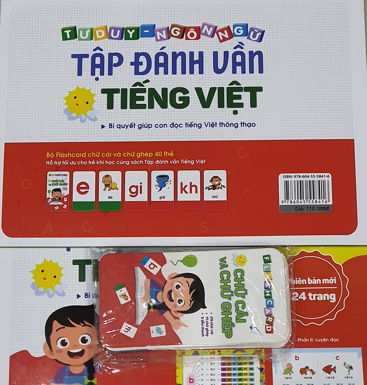 Sách tập đánh vần tiếng việt 4-6 tuổi (Tặng Kèm Thẻ Ghép Vần)