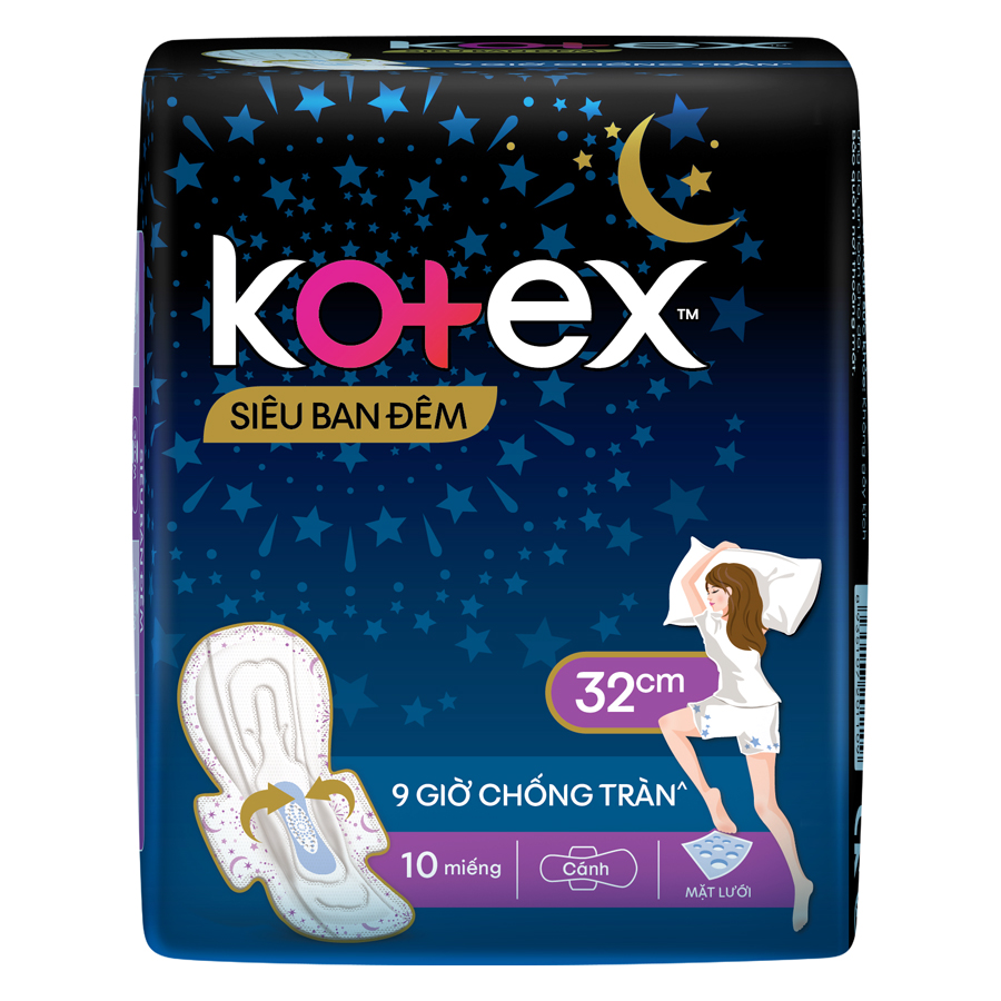 Kotex Siêu Ban Đêm 32cm (10 miếng)