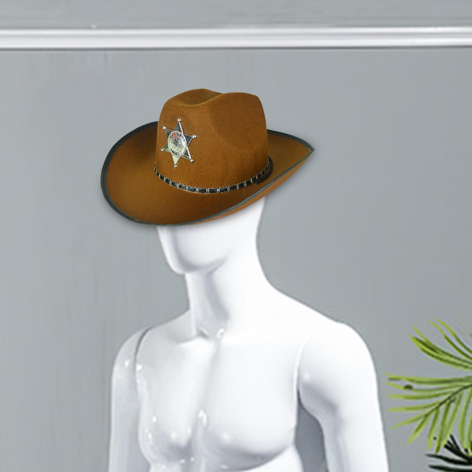 Cowboy Hat Wide Roll up Brim Gentleman Hat for Performance Outdoor Role Play