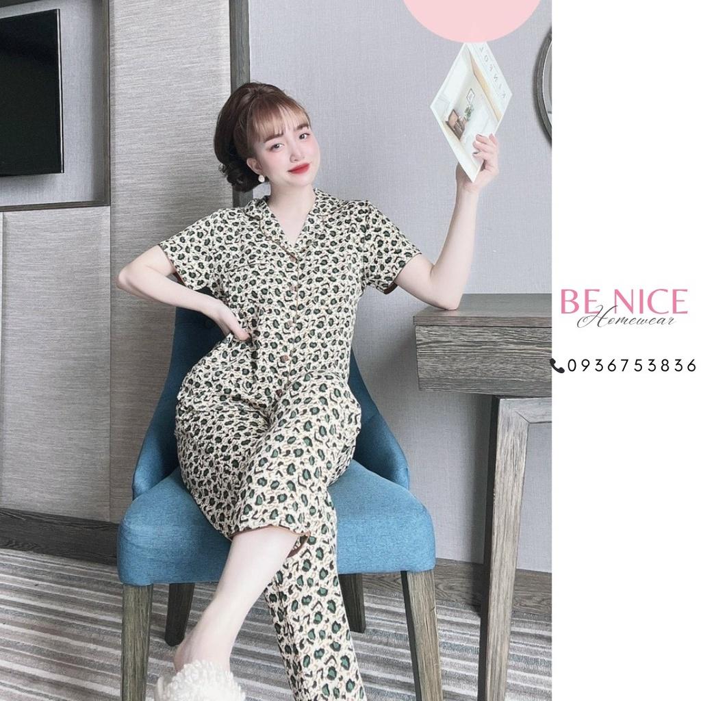 Bộ pijama mặc nhà Be Nice Homewear quần dài tay ngắn chất mango siêu đẹp