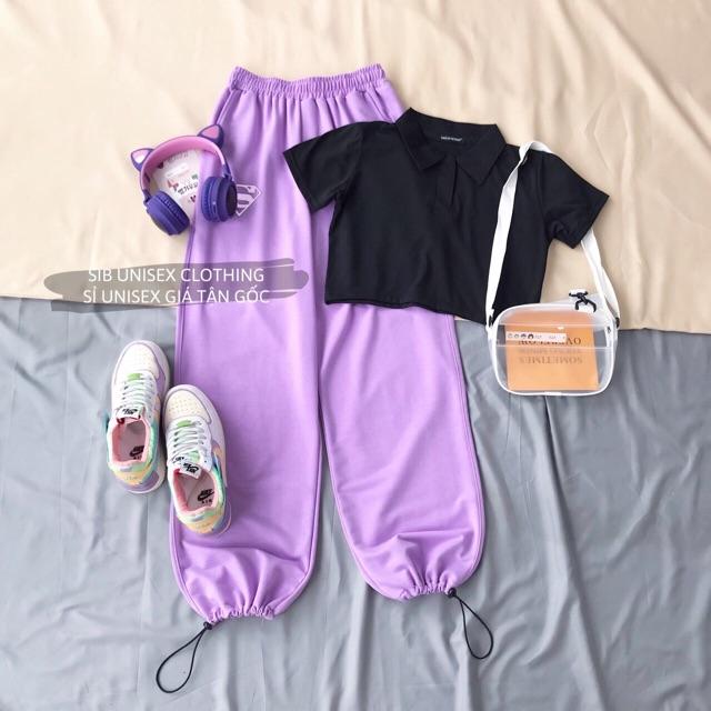 Áo croptop polo SIB Clothing tay ngắn ôm body SIB019