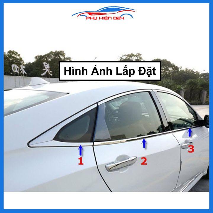Bộ nẹp viền chân kính inox Honda Civic 2017-2021