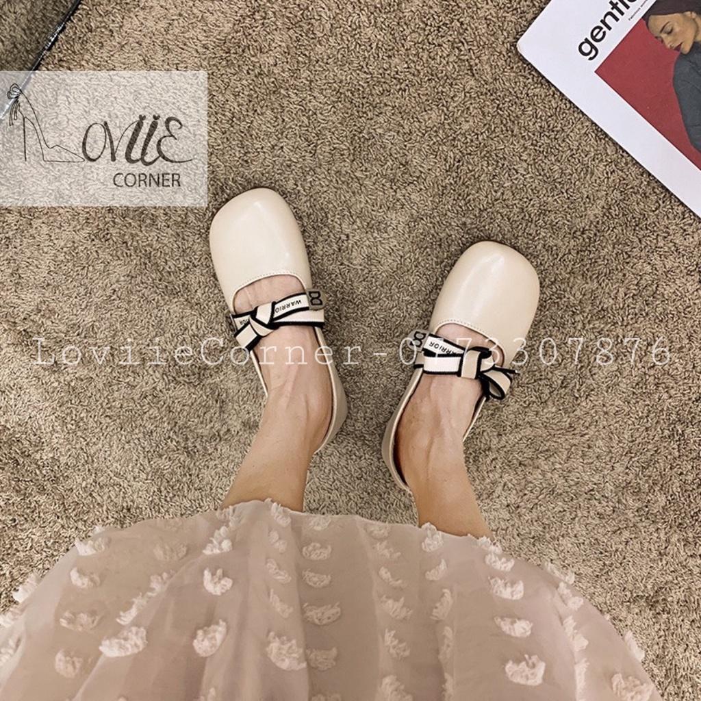 BÚP BÊ NỮ LOVIIE CORNER - GIÀY LOLITA BÍT MŨI ĐẾ BỆT - GIÀY MŨI VUÔNG THẮT NƠ B211106