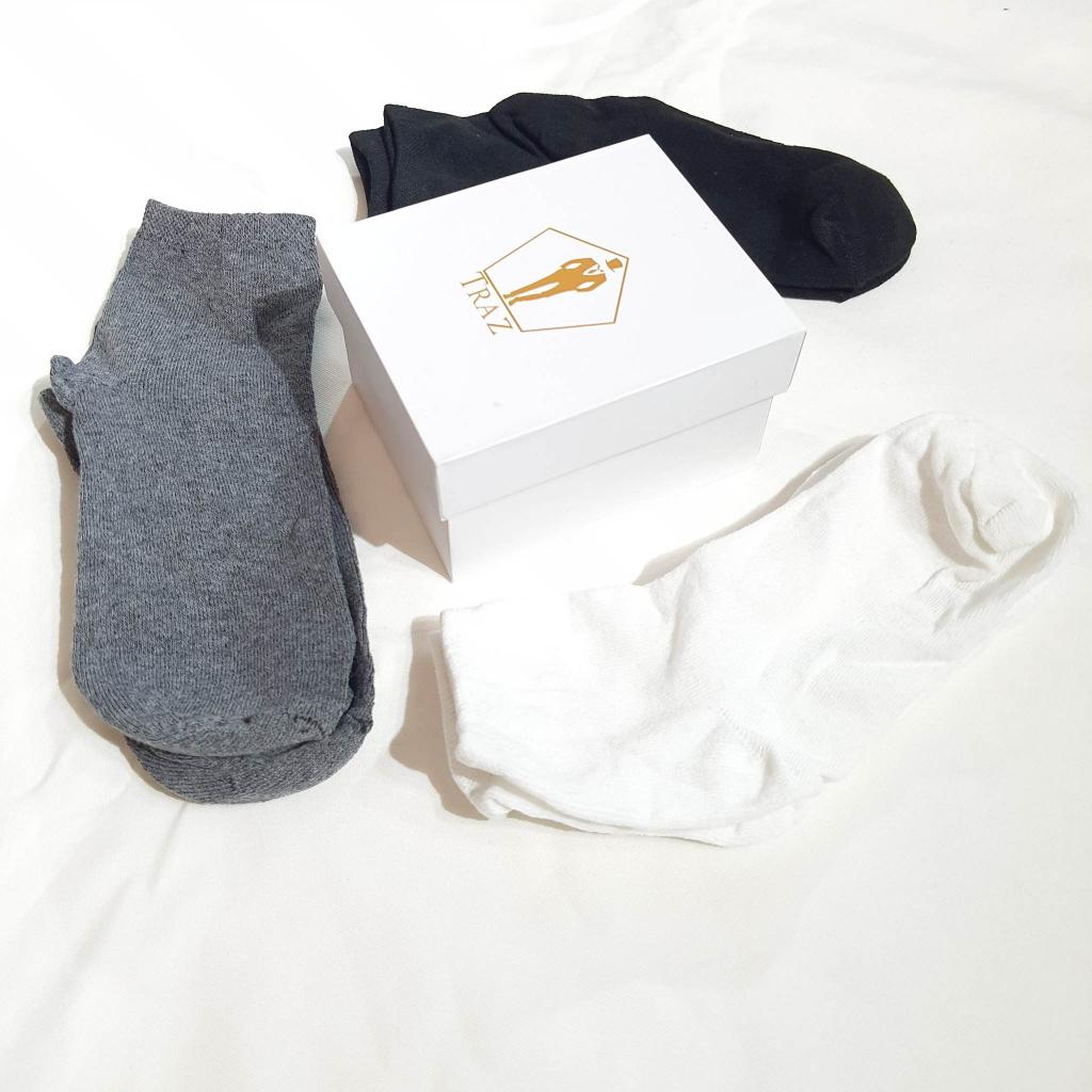 Vớ Tất Trơn Cổ Cao TRAZ Nam Nữ Trắng Đen Xám Unisex Style Hàn Quốc