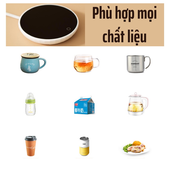 Đế hâm nóng đồ uống Xiaomi Sothing hâm nóng nước , sữa, cafe nhiệt độ 500 độ- Hàng chính hãng