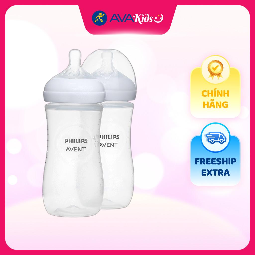 Combo 2 bình sữa nhựa PP Philips Avent SCY906/02 cổ rộng 330 ml (3 - 6 tháng) - Hàng Chính Hãng