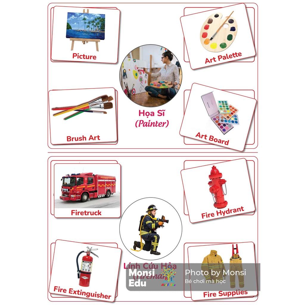 Bộ nghề nghiêp F15 - Học liệu dính dán - Matching Book [Monsi Edu]