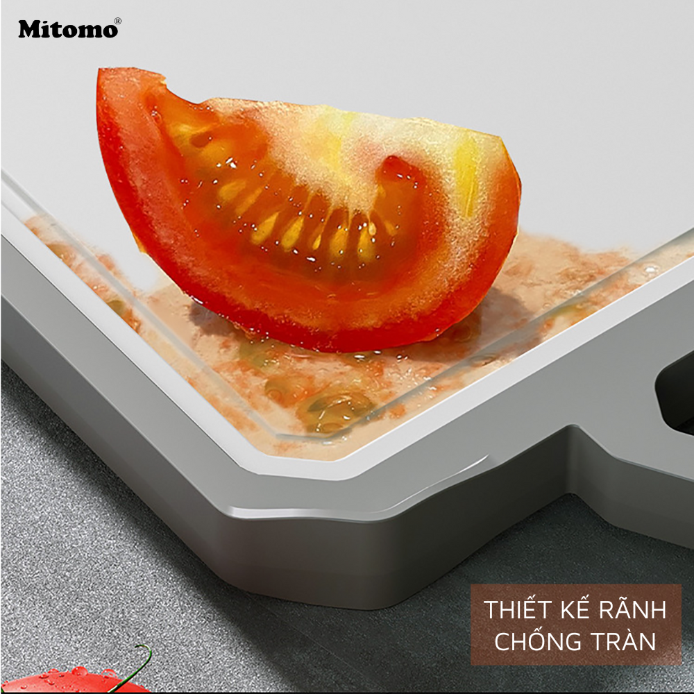 Thớt hai mặt kháng khuẩn inox 304 cao cấp, nhựa lúa mạch Mitomo MT-304PP Hàng chính hãng