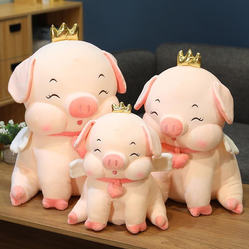 Gấu Bông Heo Vương Miện Thiên Thần Dễ Thương Cao Cấp Đẹp Cute Size 35 - 70 - HUMI