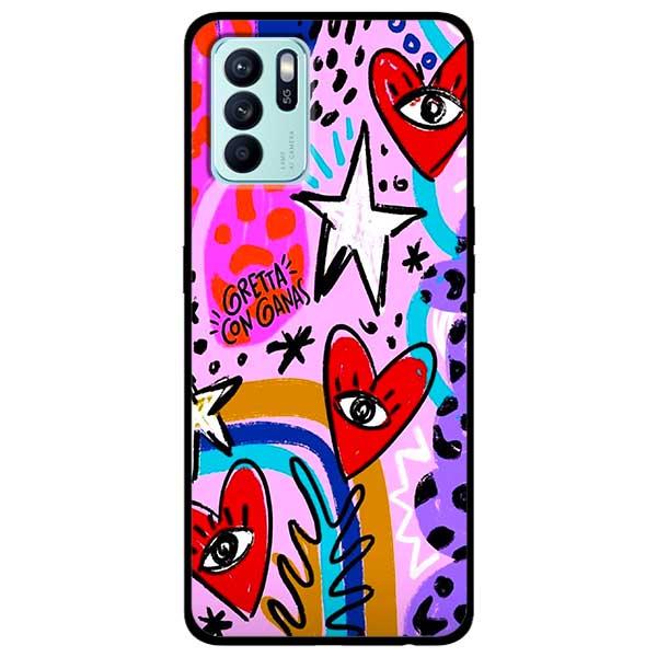 Ốp lưng dành cho Oppo Reno 6 - Reno 6 5G - Reno 6Z 5G - Họa Tiết Mắt Tim