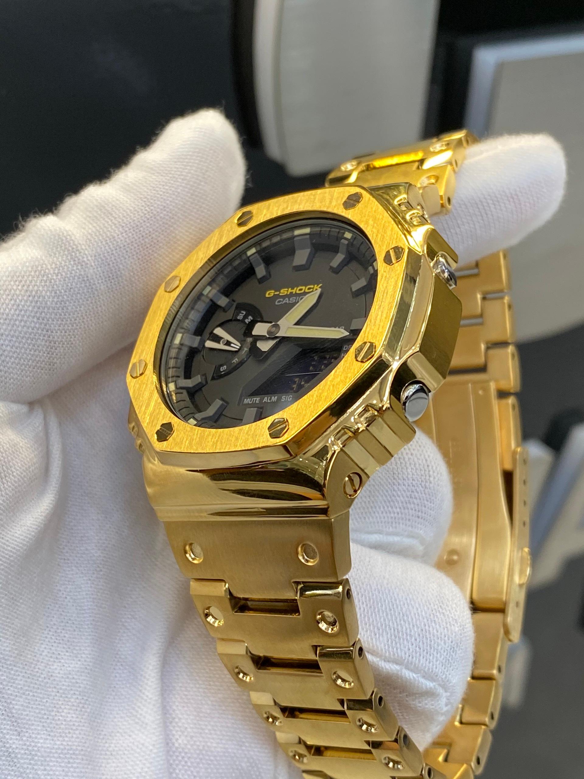 Đồng Hồ Nam Dây Thép Casio G-Shock GA-2100 Độ Giáp AP Gold Gen 1 | GA-2100 Custom AP Vàng Gen 1