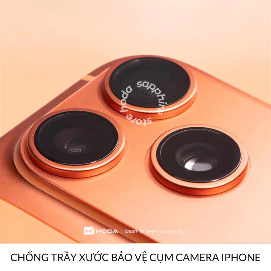 Miếng Dán Camera PET Nhám Mờ Hoda Matte Cho iPhone 17 Pro Max – Chống Trầy Xước, Chống Vân Tay, Kèm Khung Dán Chuẩn Xác - Hàng chính hãng