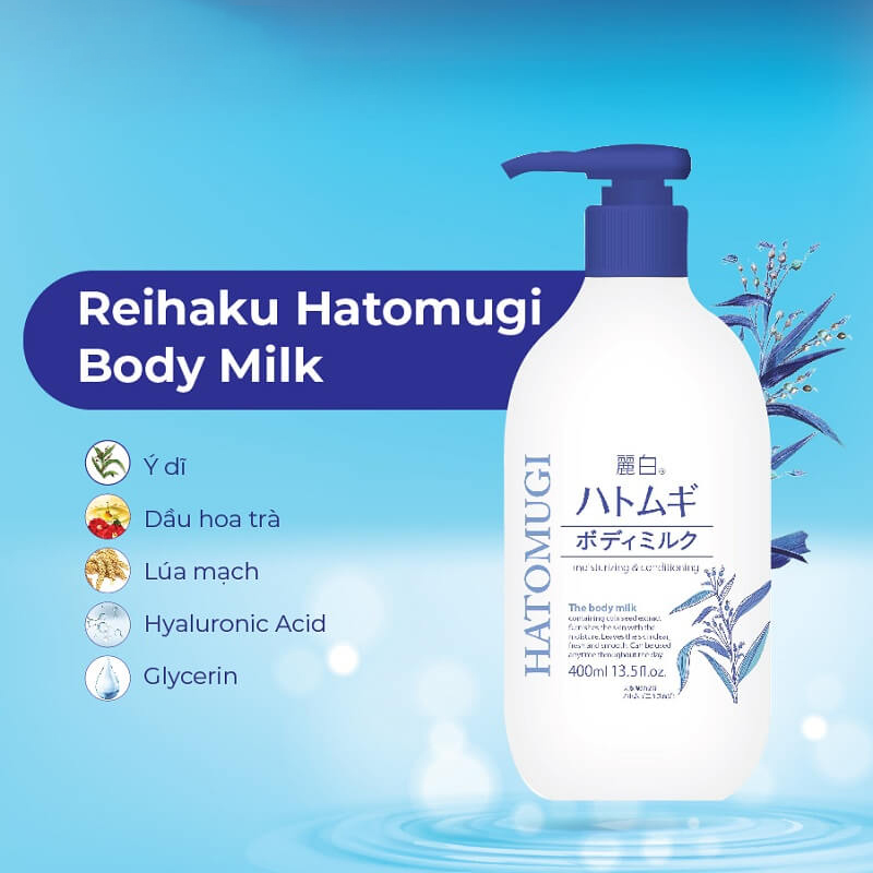 Sữa dưỡng thể làm sáng da ban đêm hatomugi 400ml/chai