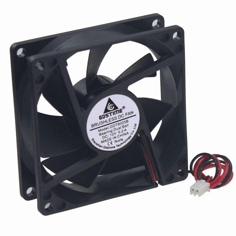 Gdstime 1 Pcs 11V Dual Ball Bearing Brushless DC PC CPU Cooling Fan 80mm x 11mm 1Pin 0.1A 1800RPM 80x80x11mm