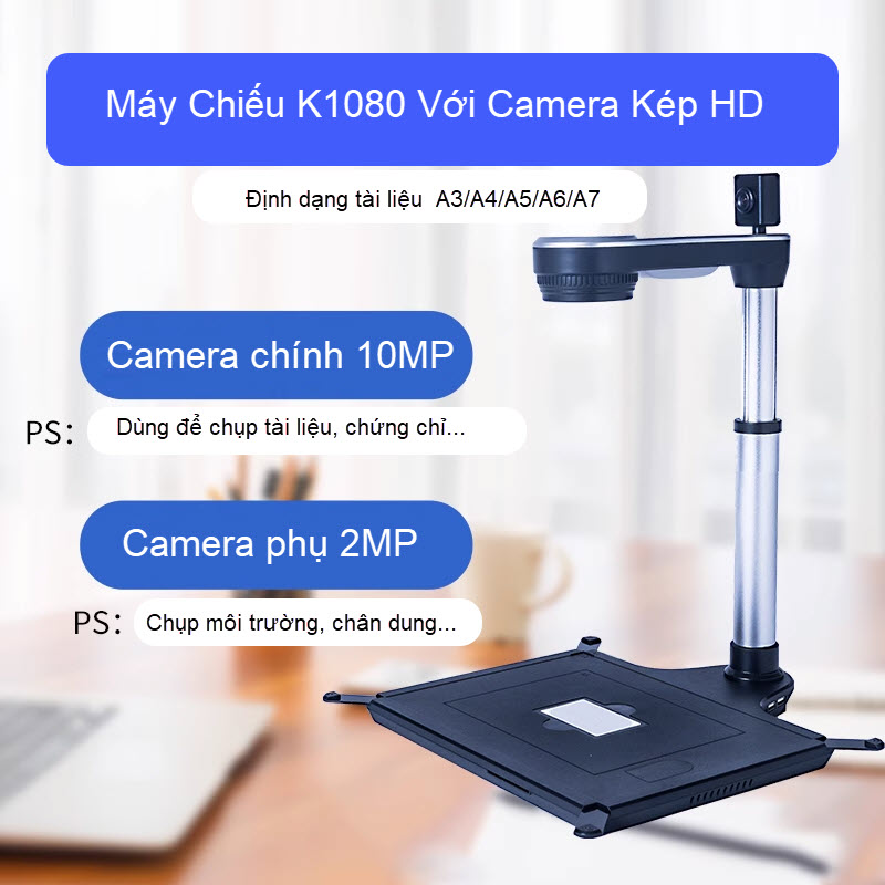 Máy Chiếu Vật Thể Scan Màu Di Động Thông Minh K1080 Lấy Nét Tự Động Scan Tài Liệu A3/A4/A5/A6/A7