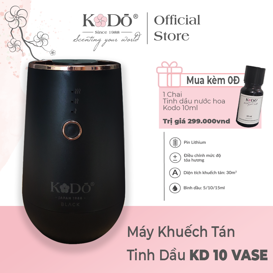 KODO Vase - Máy Khuếch Tán Tinh Dầu Thơm Phòng Ngủ 20m2, Xe Ô tô, Không Pha Nước