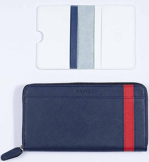 Bộ Ví The Viva Zipped Long & Harp Mini Wallet Navy White