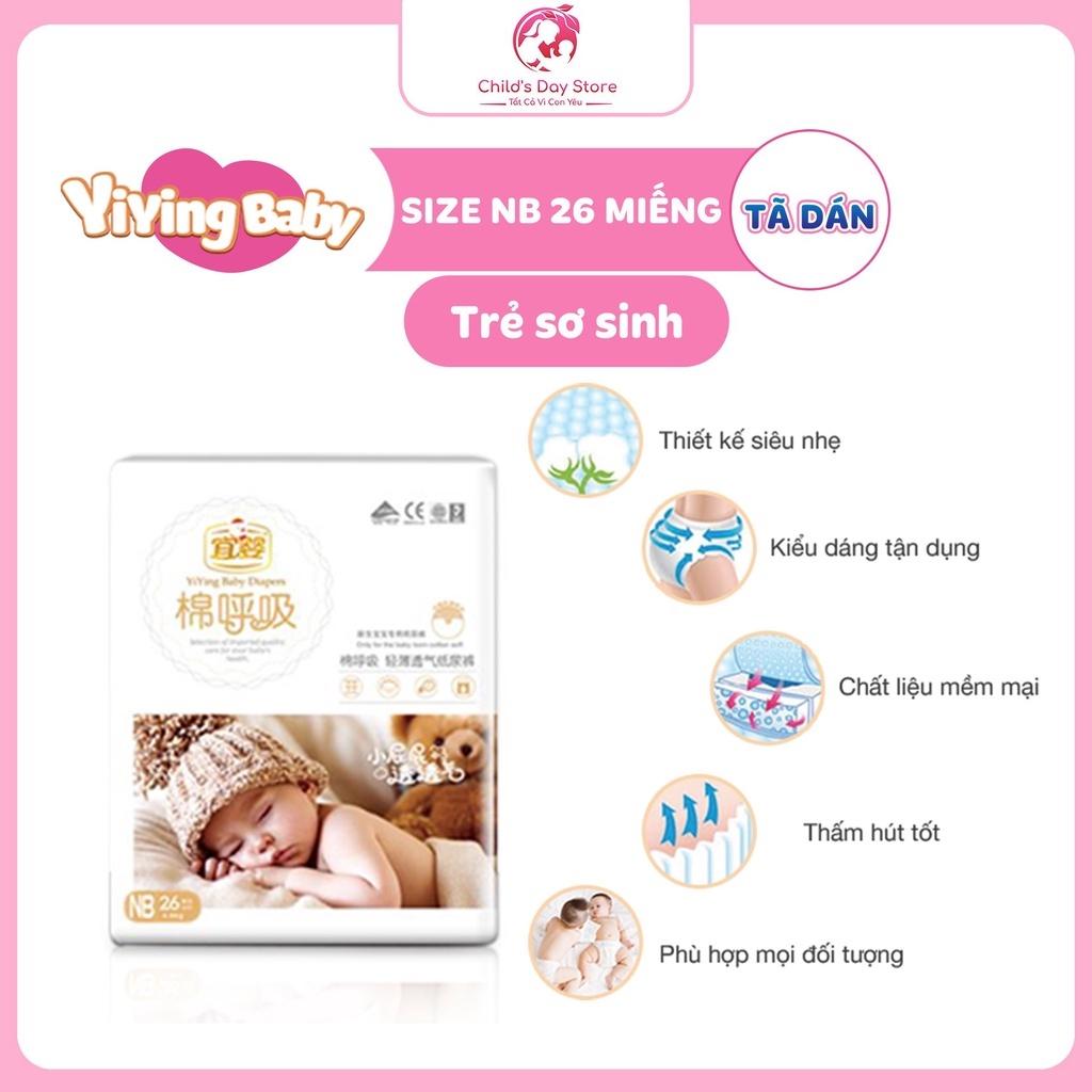 Bỉm Yiying (Hơi Thở Bông) - Tã Dán cho bé Size NB26 &lt;5KG .Childs_day. - Newborn 26 (&lt;5kg)