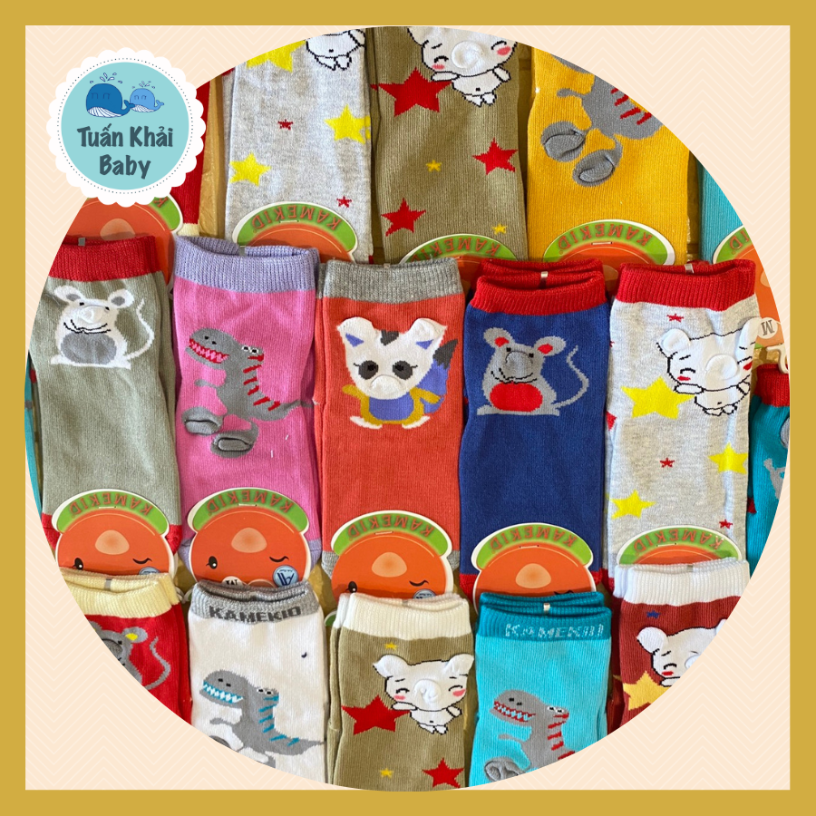 Combo 5 đôi tất cotton Chống Trượt 3D cho bé trai, bé gái size 3 tháng đến 8 tuổi, tất mềm, mịn co giãn tốt, hàng Việt Nam chất lượng