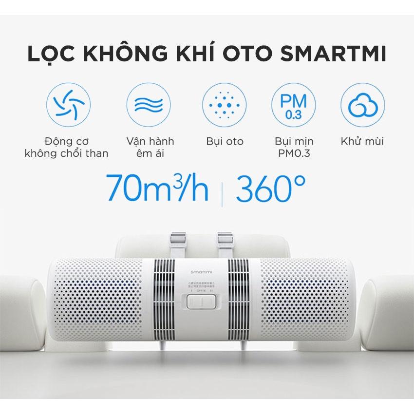 Máy lọc không khí ô tô Smartmi Car Air Purifier - Lõi kép EPA12 lọc sạch bụi mịn, Động cơ DC êm ái, Khử mùi hiệu quả