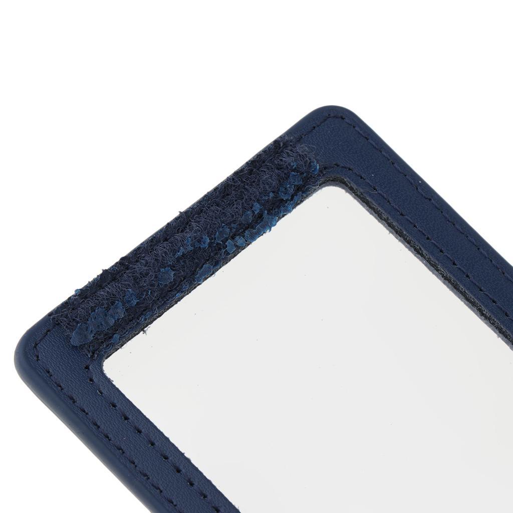 2 pieces PU Leather Double Cards Vertical Style ID Badge Holders