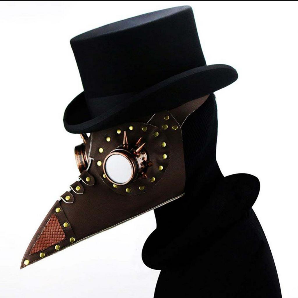 Leather Plague Doctor Cosplay Steampunk Bird Gothic Mask Halloween Costumes