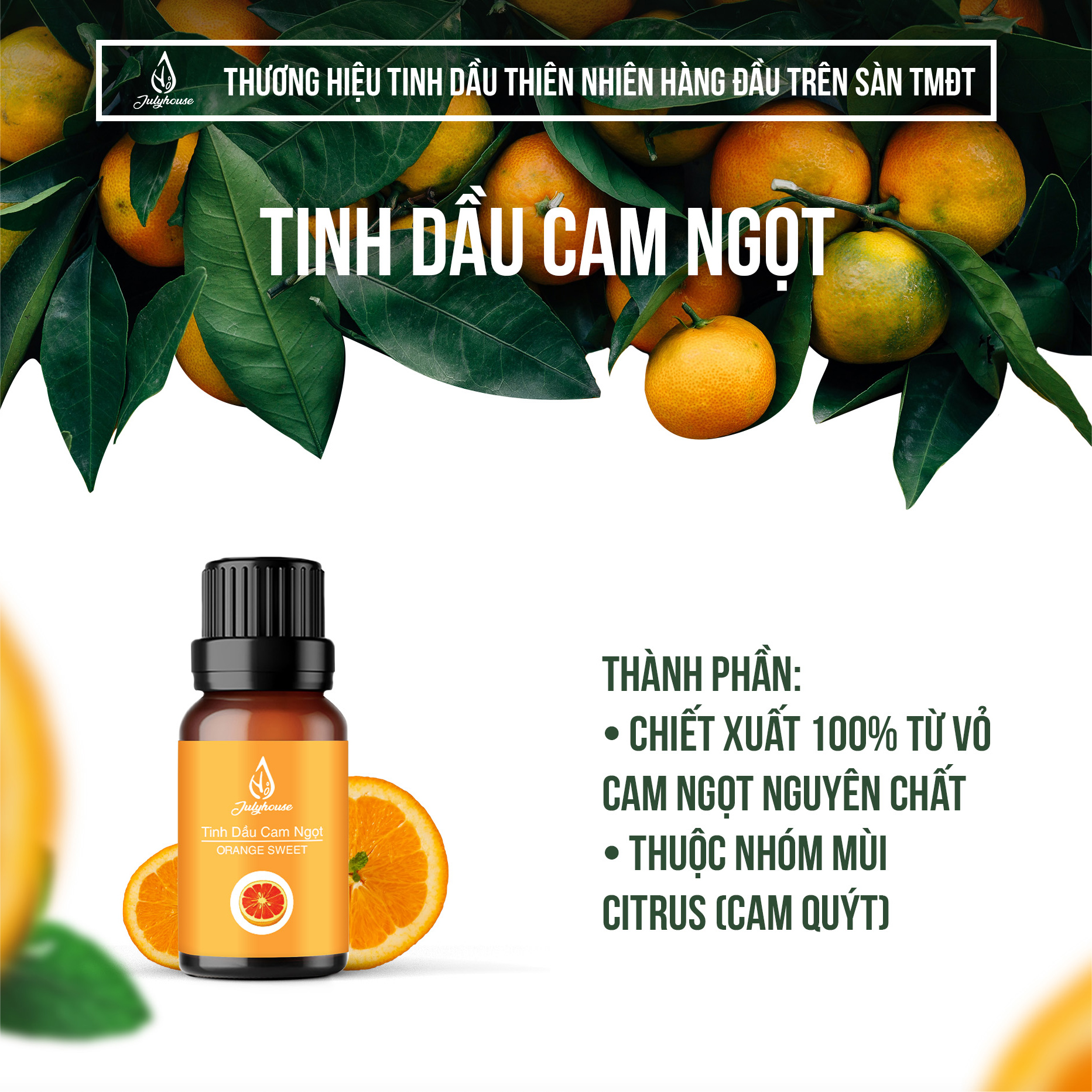 Tinh dầu cam ngọt Julyhouse 30ml