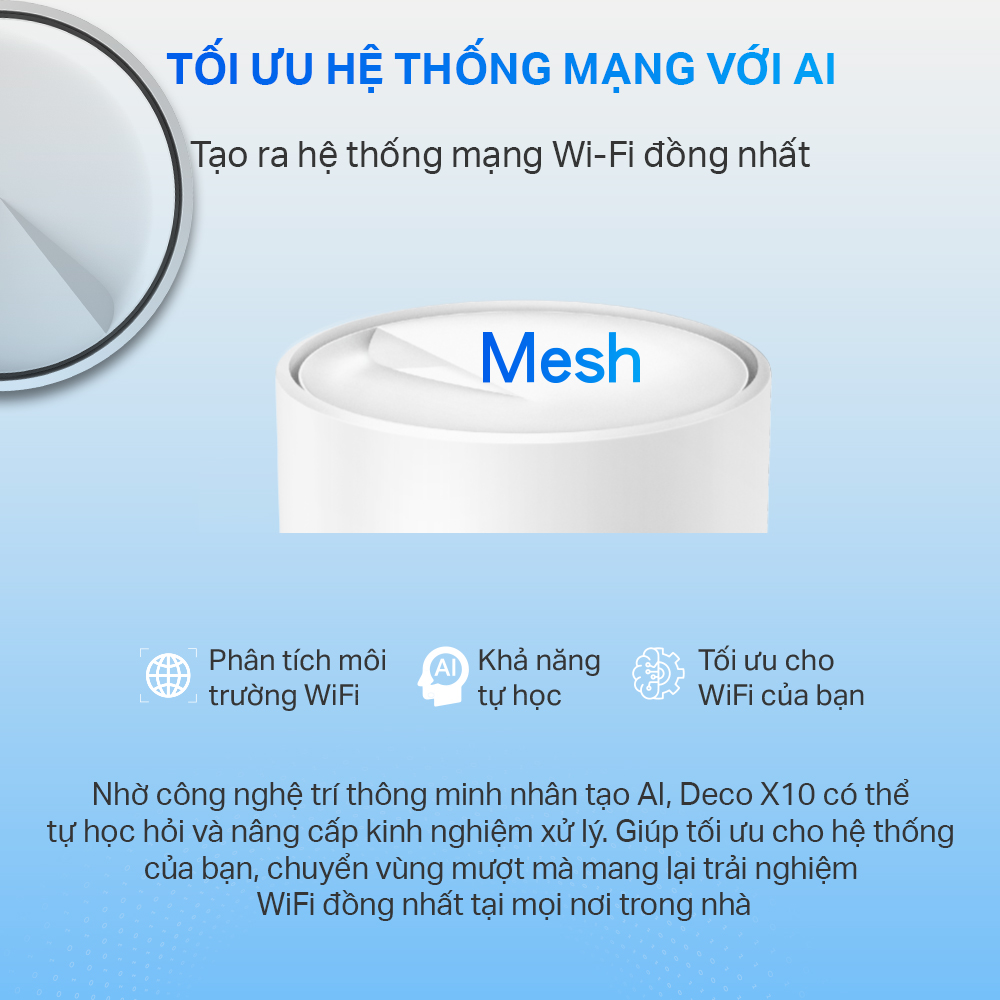 [Hàng Chính Hãng] Bộ Phát Wifi Mesh TP-Link Deco X10 Chuẩn Wifi 6 AX 1500Mbps