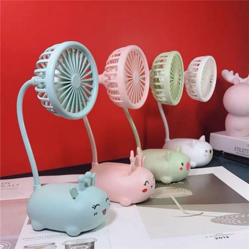 QUẠT TÍCH ĐIỆN MINI CUTE,QUẠT NHỎ GỌN ĐỂ BÀN,QUẠT HÌNH THÚ CẦM TAY XOAY 360° LOẠI TỐT