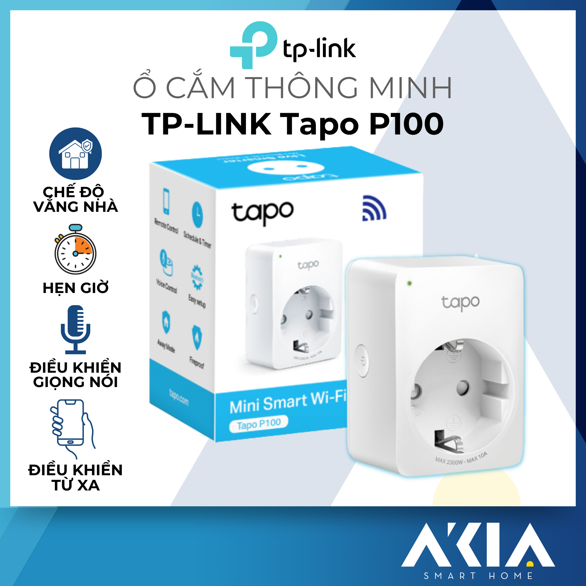  Ổ Cắm Wifi Thông Minh TP-Link Tapo P100 - Hàng Chính Hãng 