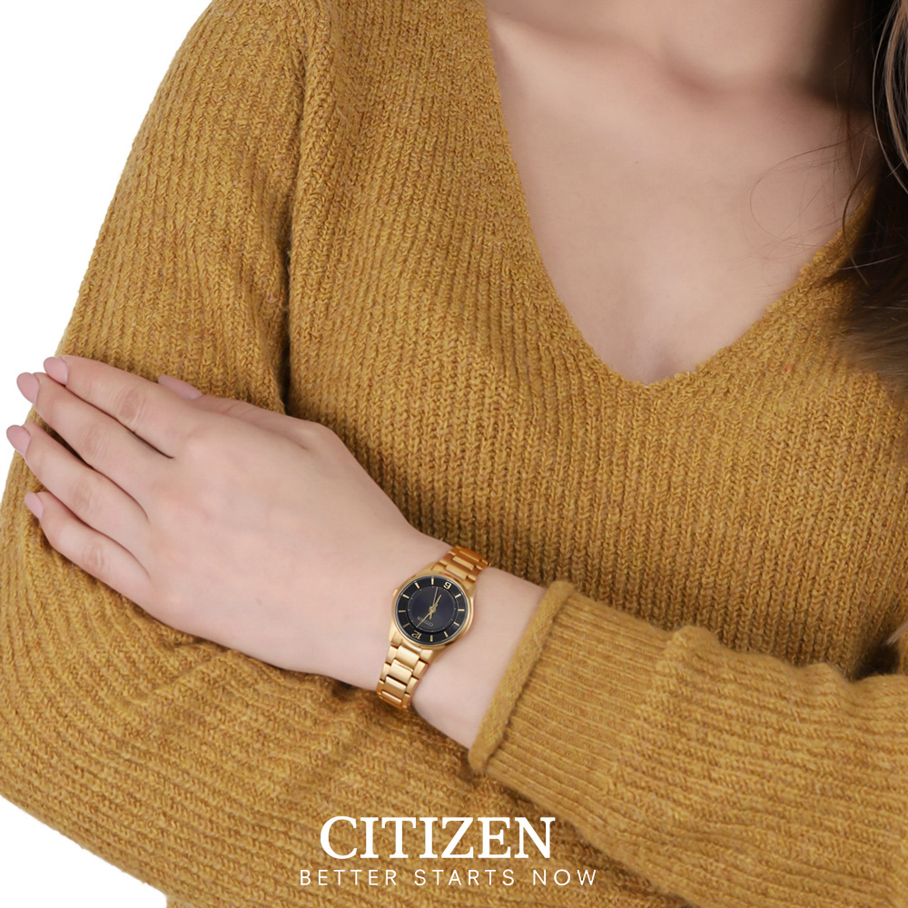 Đồng Hồ Nữ Citizen Dây Thép Không Gỉ ER0182-59E - Mặt Đen