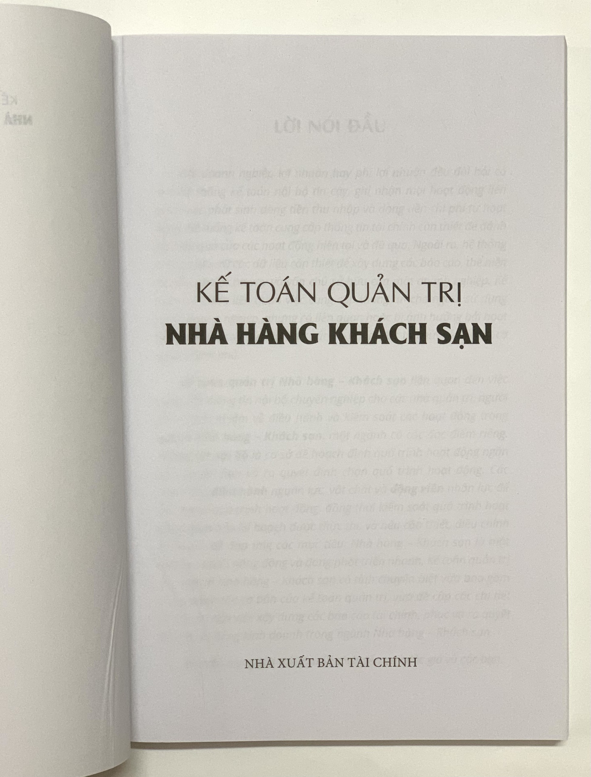 Sách - Kế Toán Quản Trị Nhà Hàng Khách Sạn