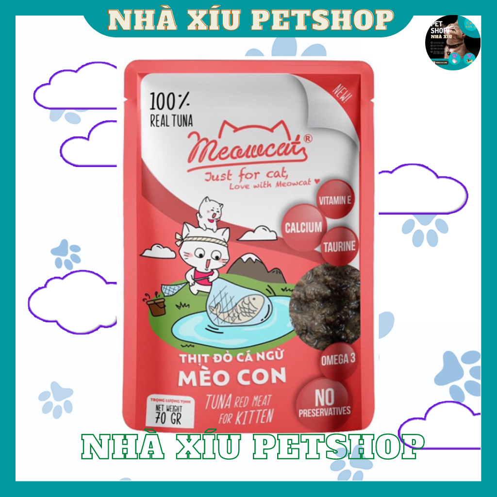 Pate Cho Mèo Meowcat Gói 70gr - Pate Bổ Sung Dinh Dưỡng Cho Mèo - Nhà Xíu PetShop