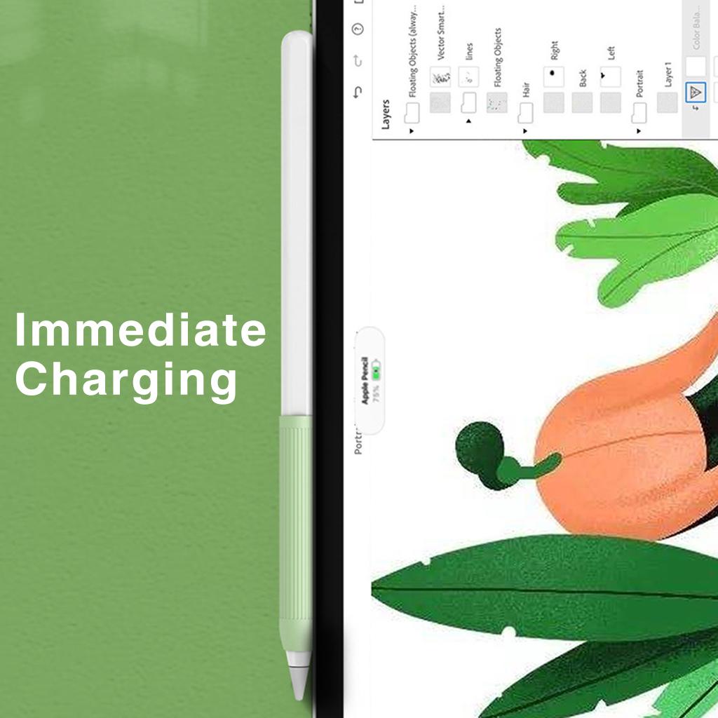 1 Pack Soft Grips Silicone Holder for Pencil 1st and 2nd iPad Air 4 10.9" 2020 iPad 9.7 iPad Pro 10.5/ 11/12.9/9.7 iPad 2019/2018 Pencil