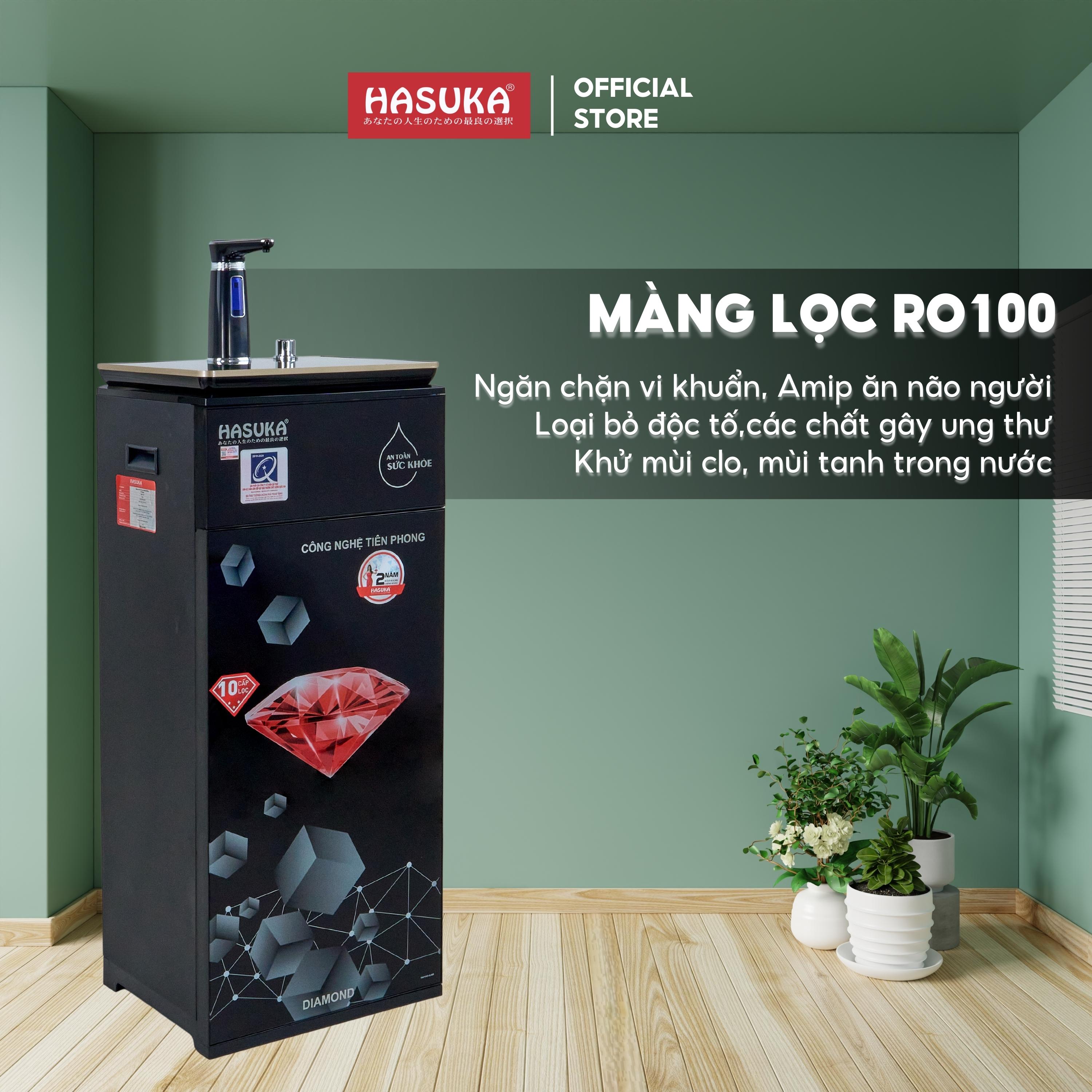 Máy lọc nước RO HASUKA HSK-110 KDH Diamond công suất lọc 10L/h, loại bỏ tạp chất, khử mùi clo, mùi tanh trong nước - HÀNG CHÍNH HÃNG