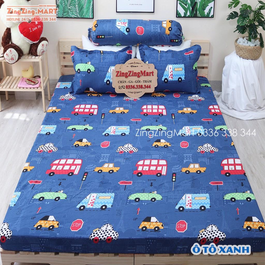 Bộ Ga Gối Poly Ga trải giường | Bộ Drap giường cho bé mẫu Ô tô  - ZingZingMart