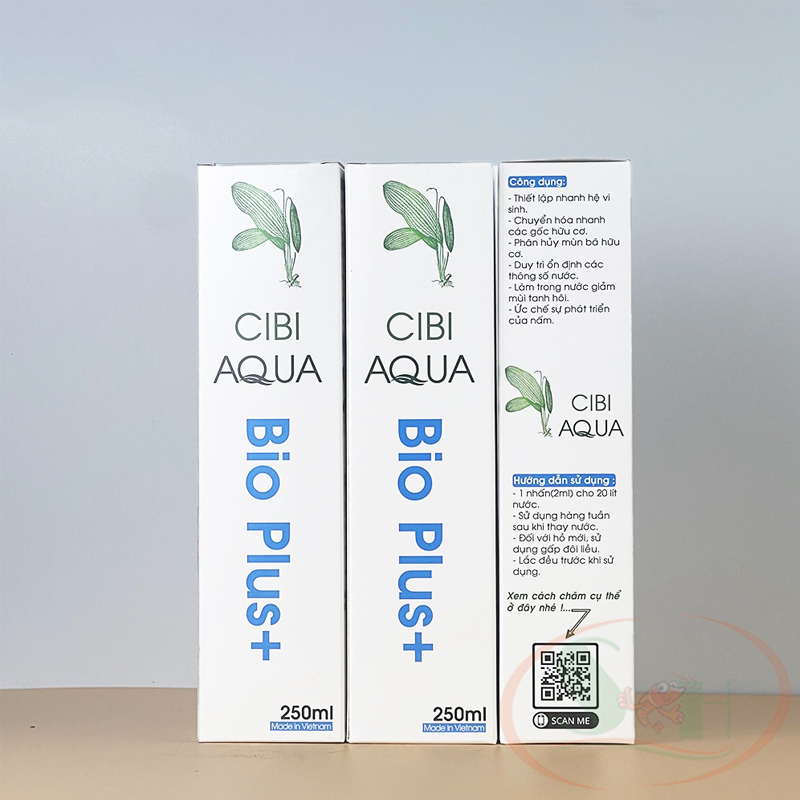 Vi sinh nước Cibi Bio Plus xử lý phân hủy cặn thải làm trong nước bể cá tép thủy sinh