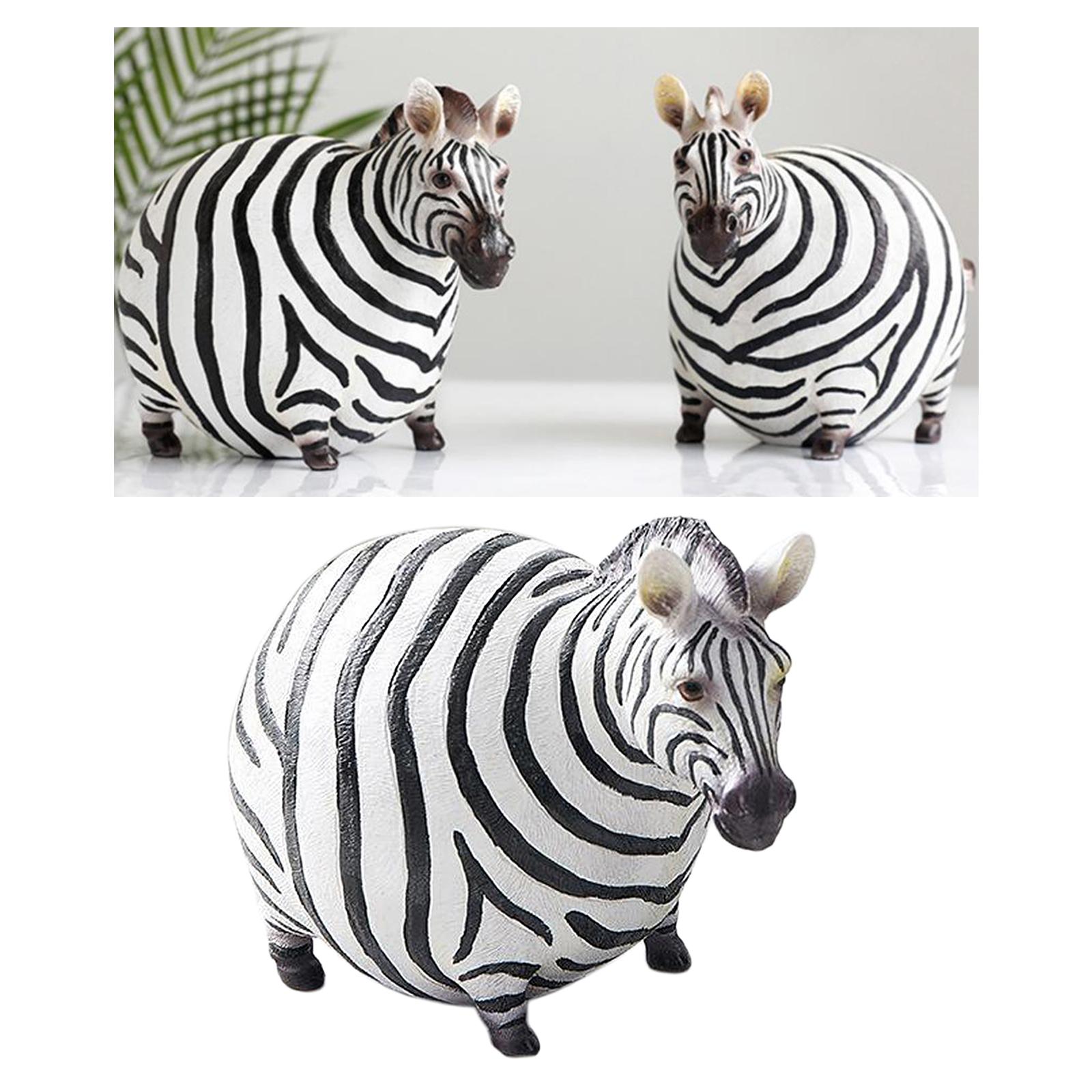 Super Cute Handmade Zebra Figurine, Resin Kids Toy, Animal Figure Model, Art Collectible, Home Office Decoration Gift