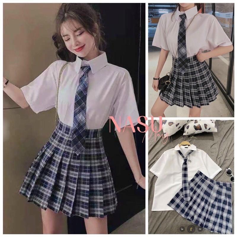 Chân Váy Kẻ Caro Sếp Ly Đen Trắng Chất Vải Thô Mát Size Từ 12kg Đến 35kg   Lazadavn