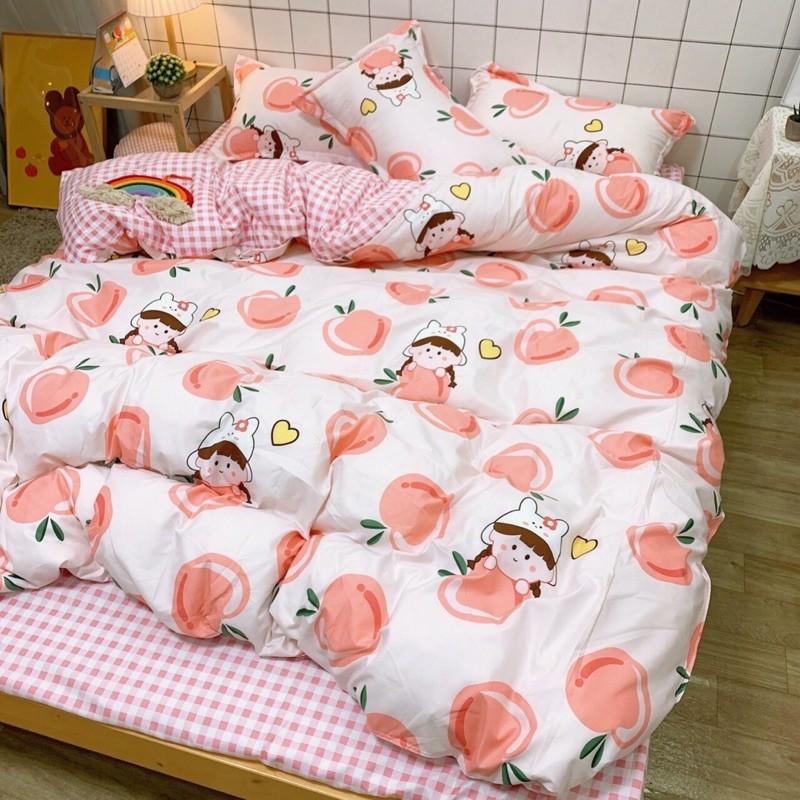 Set Cotton Poly Hàng Nhập khẩu 4 Món Dâu Tây