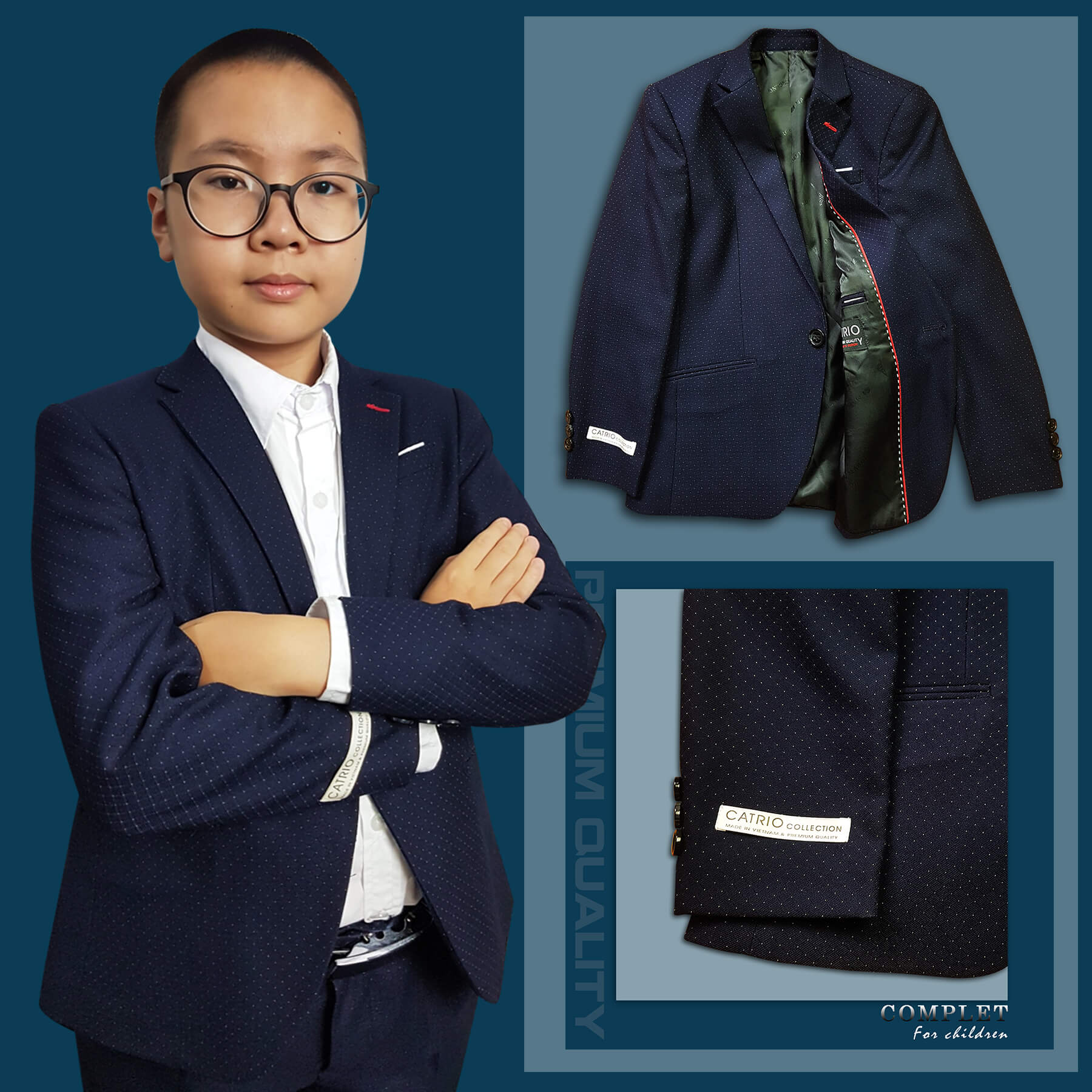 BỘ ĐỒ VEST BÉ TRAI CATRIO ACT686 CHO TRẺ EM TỪ 7 TUỔI ĐẾN 10 TUỔI THUỘC BST THỜI TRANG TRẺ EM COMPLET VESTON CATRIO 2021