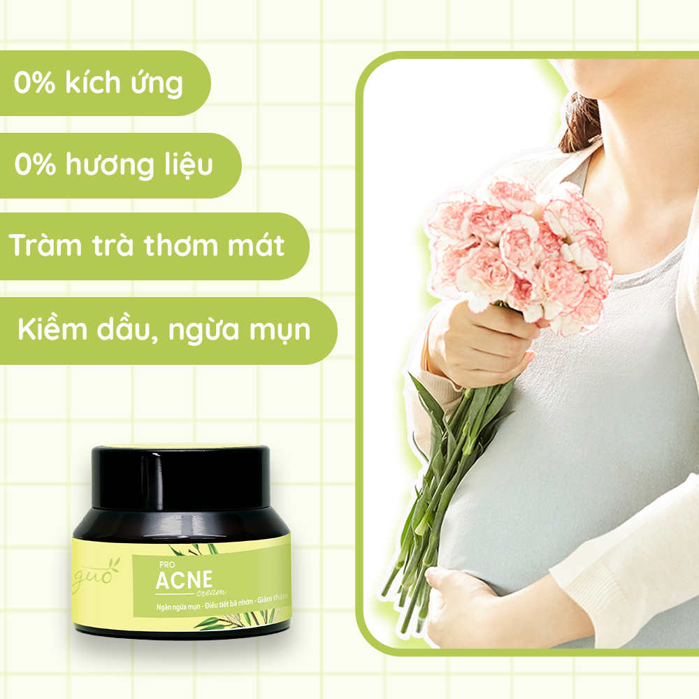 Kem Mụn Tràm Trà Nghệ Cho Bà Bầu GUO 30gr